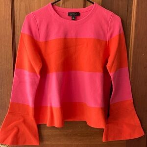 Ann Taylor Pink and Orange Striped sweater